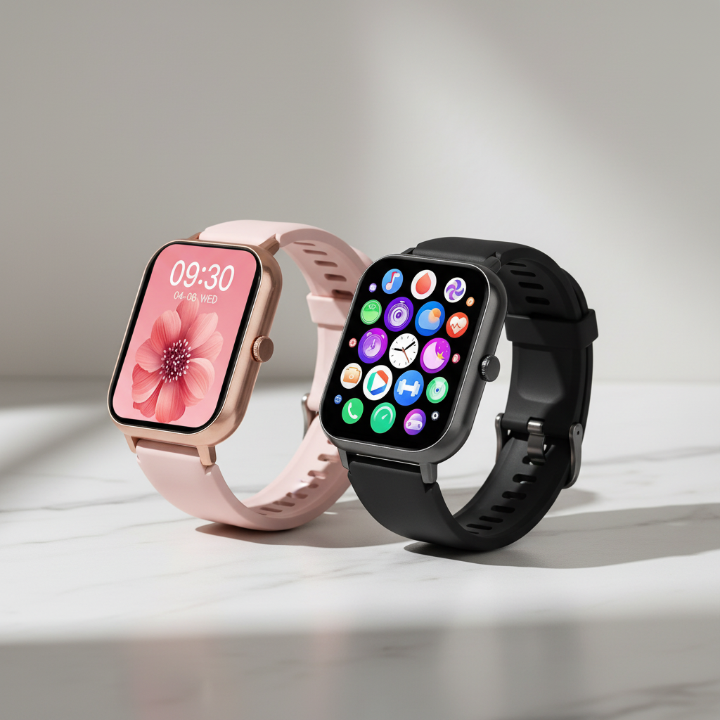 Alexia Nova ZL54CJ Square Smartwatch — Bluetooth Calling, Heart Rate & Fitness Tracker for Men & Women