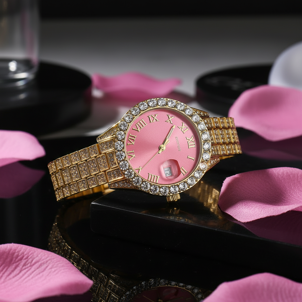 Alexia Nova Diamond Ladies Watch — Waterproof, Luminous & Calendar Elegance