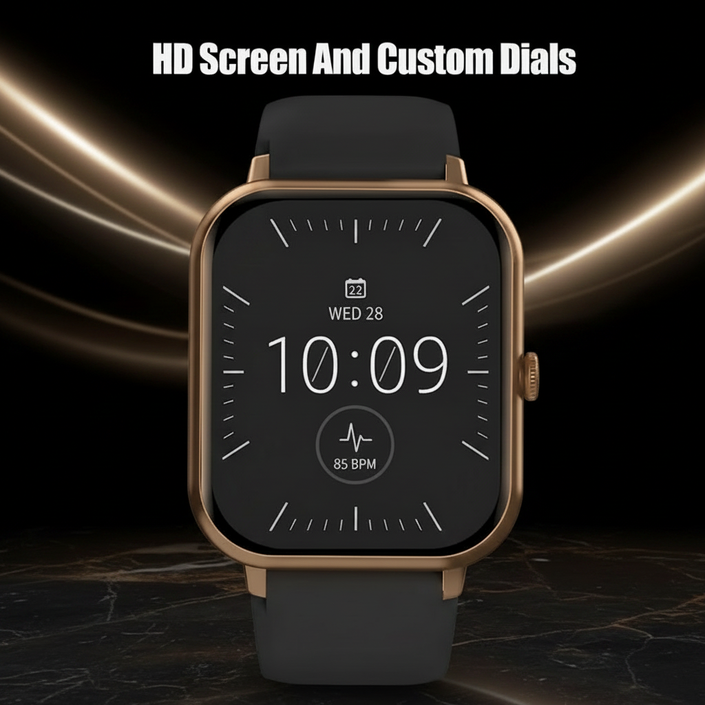 Alexia Nova ZL54CJ Square Smartwatch — Bluetooth Calling, Heart Rate & Fitness Tracker for Men & Women