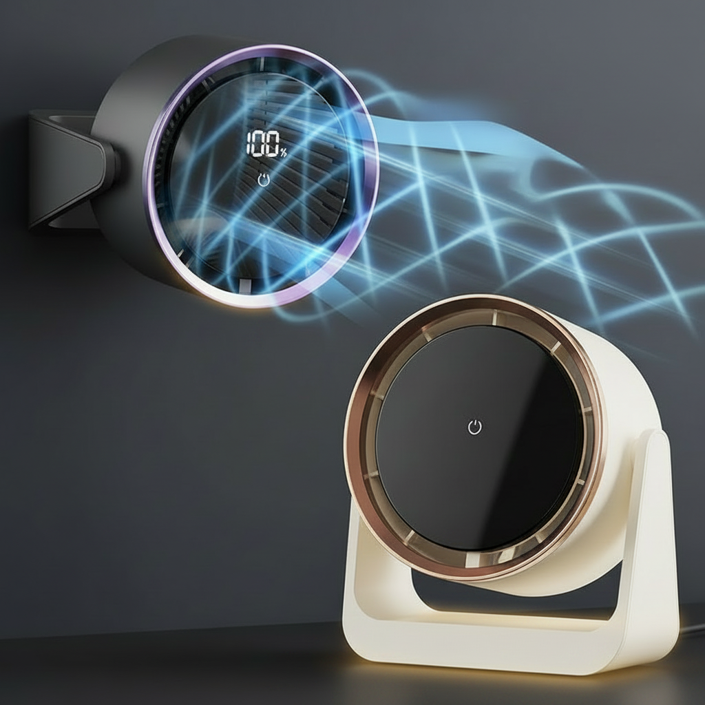 Alexia Nova Mini USB Desk Fan — With Table Lamp & Digital Display