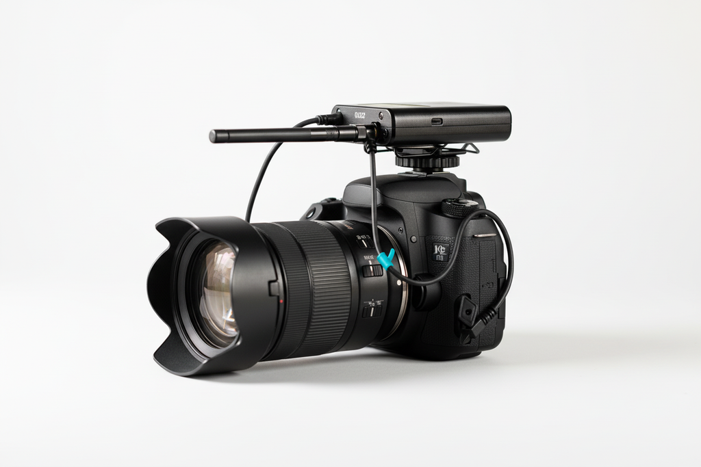 DSLR microphone fond blanc premium